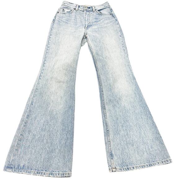 Denim Forum The Marlene '60s High Flare Wide Leg Denim Jeans Size 24 x 30L - Picture 2 of 9